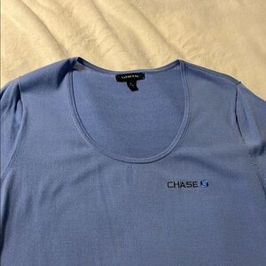 Lands' End Light Blue Chase Logo blouse